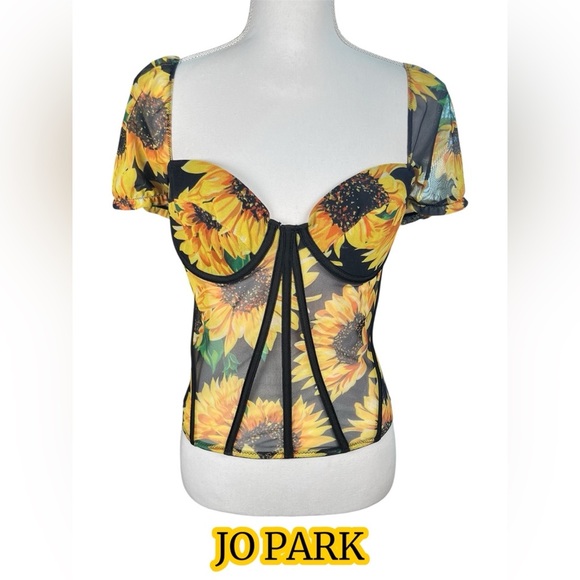 Jo Park | Sunflower Mesh Bustier Corset Top - Picture 1 of 7
